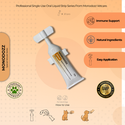 IMMUN Liquid Oral Strip | Kedi ve Köpekler için Bağışıklık Sistemi Destekleyici Oral Strip