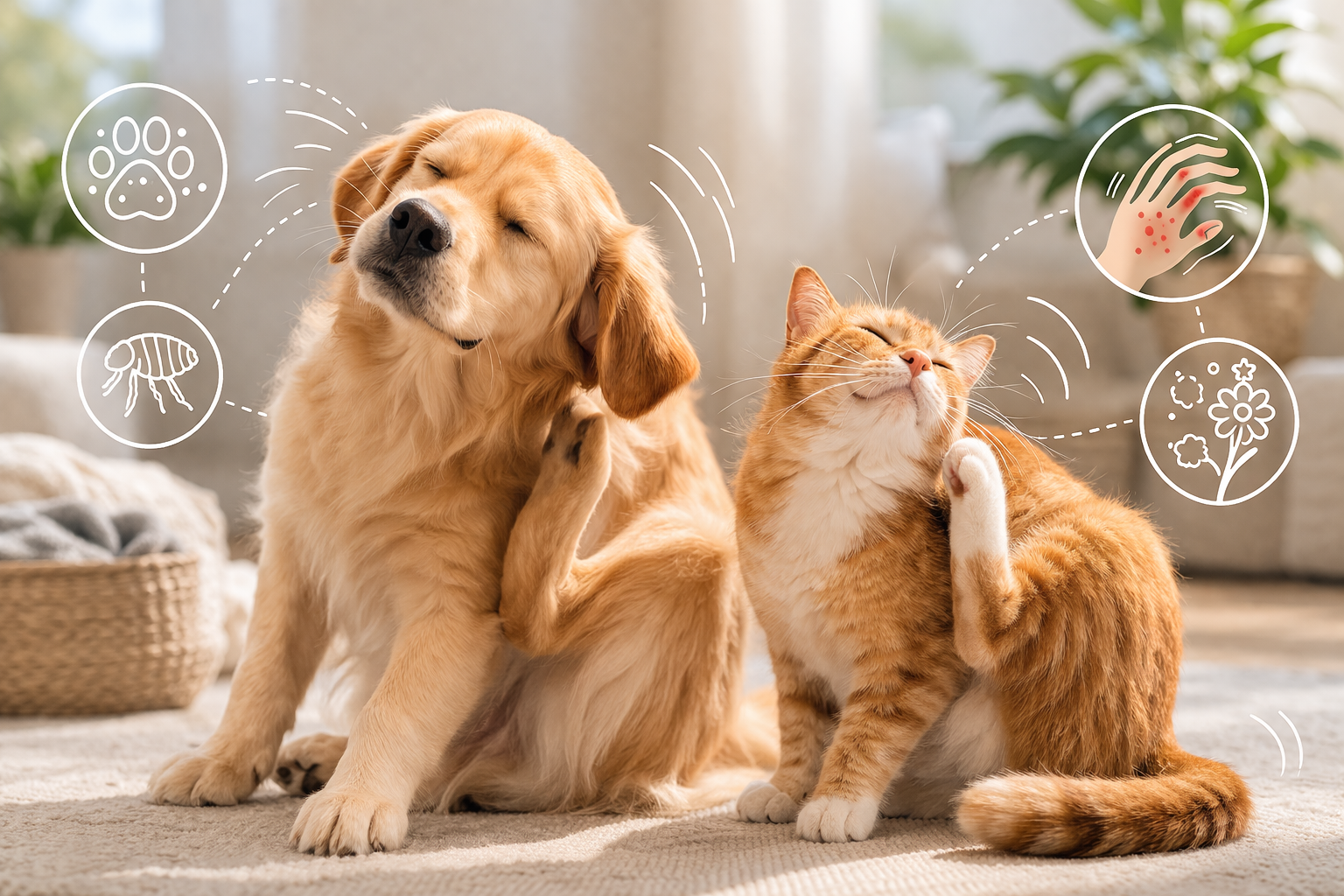 🐾 Kedi ve Köpeklerde Alerjik Kaşıntı: Nedenleri, Belirtileri ve Etkili Çözümler