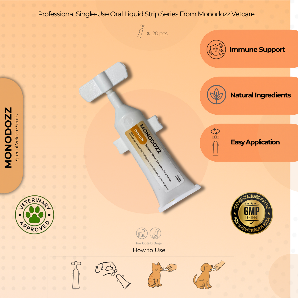 IMMUN Liquid Oral Strip | Kedi ve Köpekler için Bağışıklık Sistemi Destekleyici Oral Strip