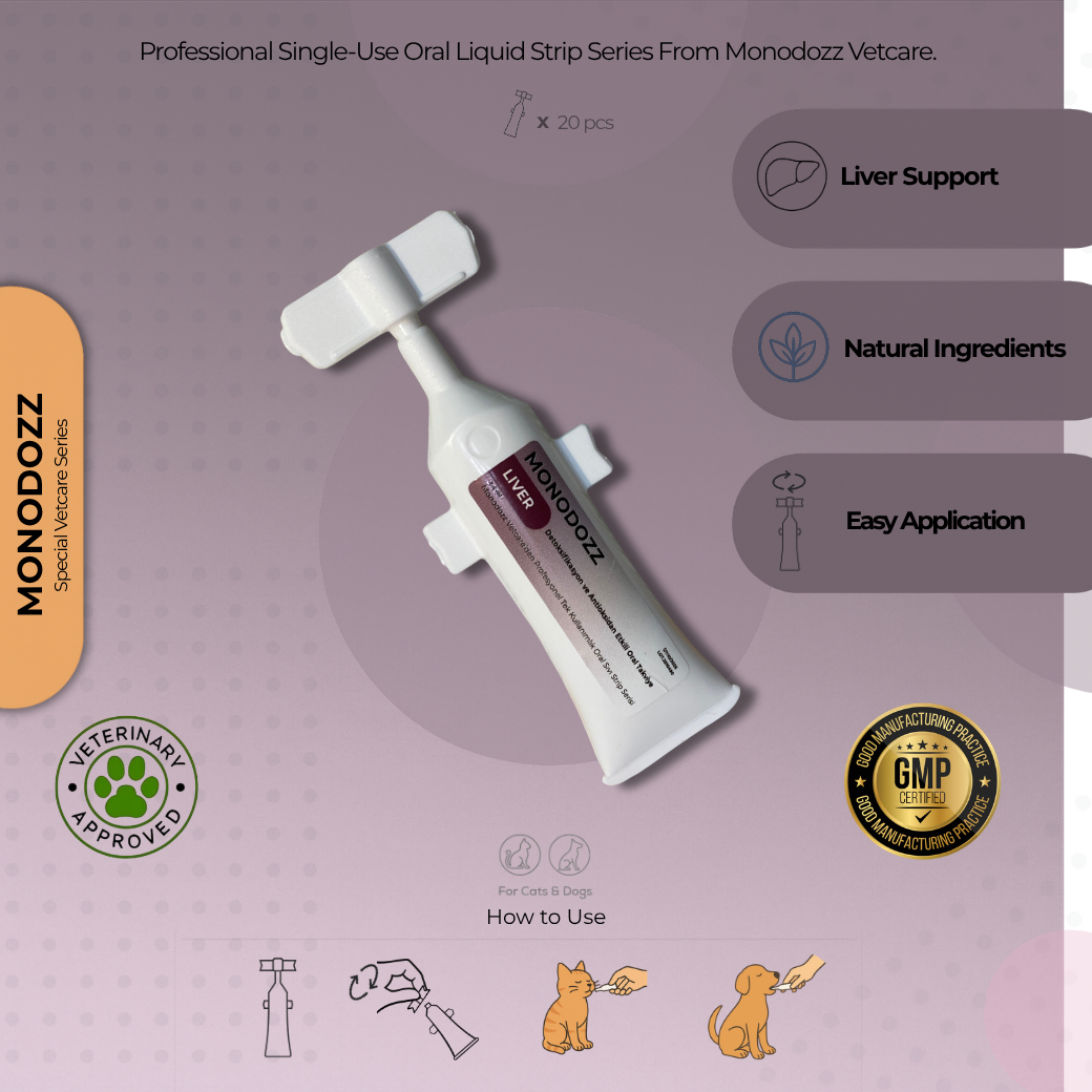 LIVER Liquid Oral Strip | Kedi ve Köpek Karaciğer Sağlığı Destekleyici Oral Strip