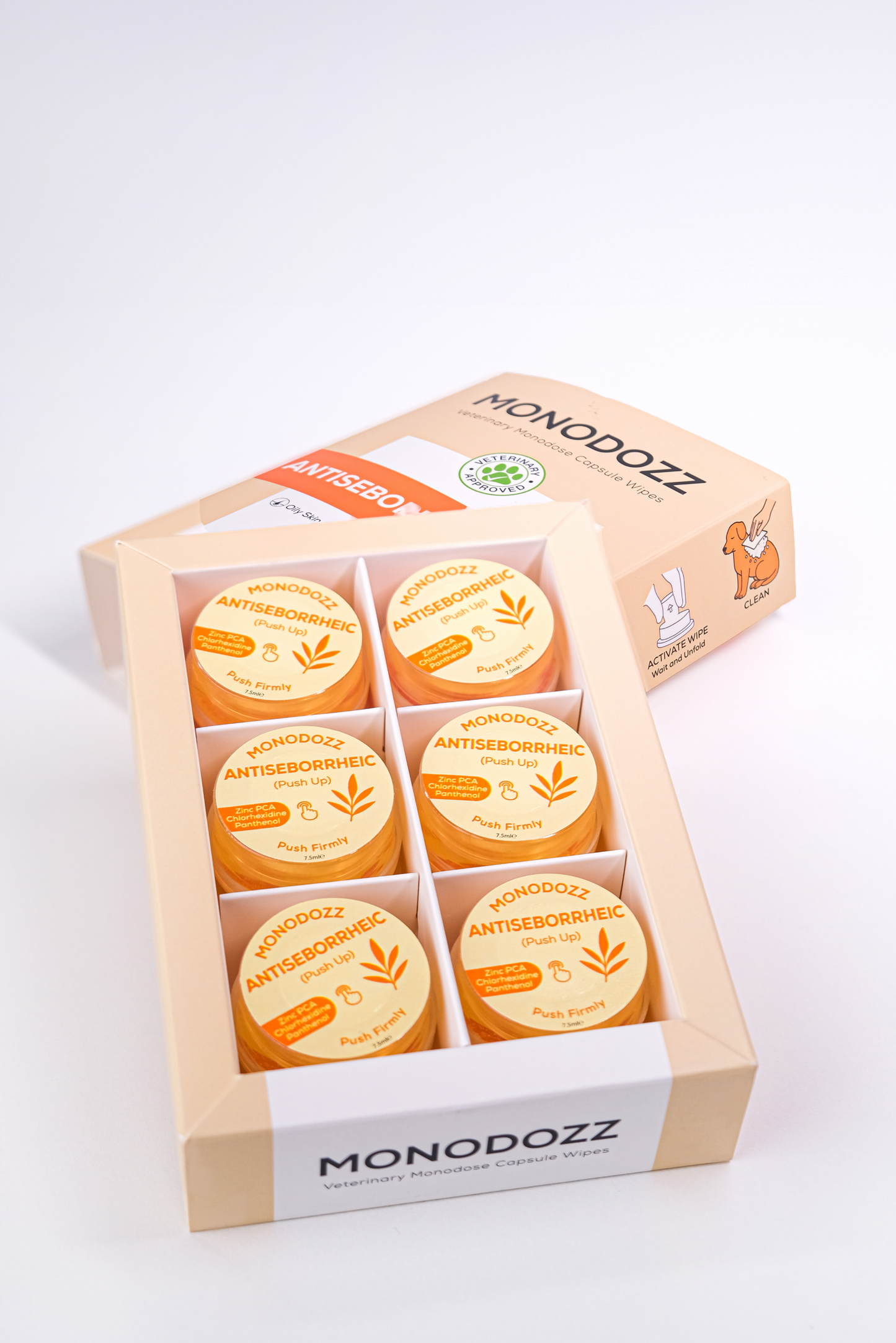 ANTISEBORRHEIC Push Up Capsule Wipes | Kedi Köpek Pyoderma Sebum Dengeleyici Dermakozmetik Mendil