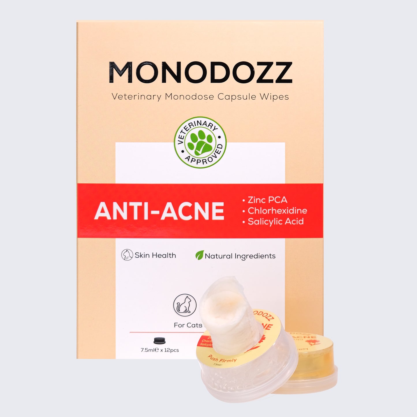 ANTI ACNE Push Up Capsule Wipes | Kedi Çene Aknesi, Siyah Nokta için Dermokozmetik Mendil